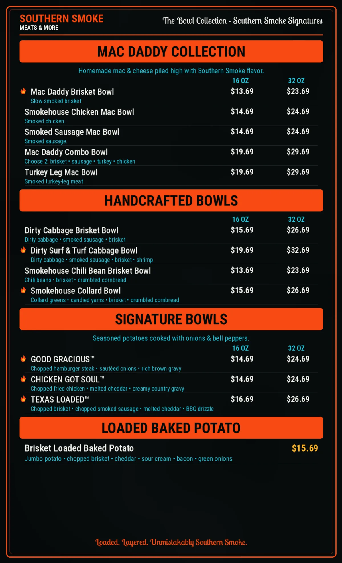 Southern Smoke Full Menu, page 3 of 5