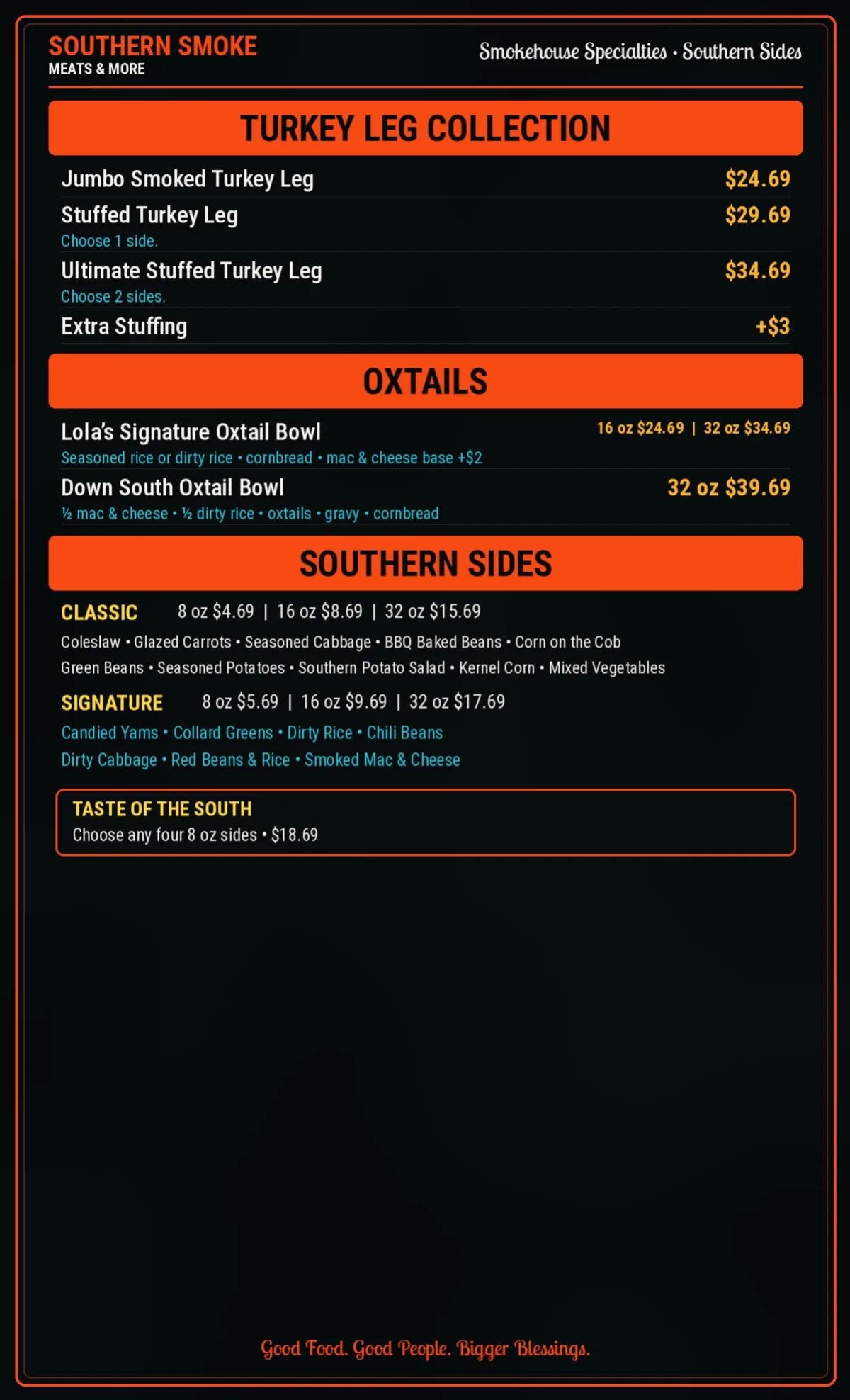 Southern Smoke Full Menu, page 4 of 5